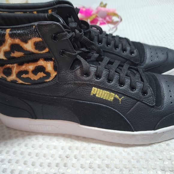 PUMA NWT MENS SZ 17 RALPH SIMPSON MID WILD LEOPARD BASKETBALL SNEAKER SHOES - Picture 2 of 9